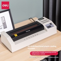 Plastifieuse Deli 3895 de haute qualité pour bureau/maison, format A4/A3/A5/A6, alimentation automatique du film, niveaux réglables, plastification à chaud/froid