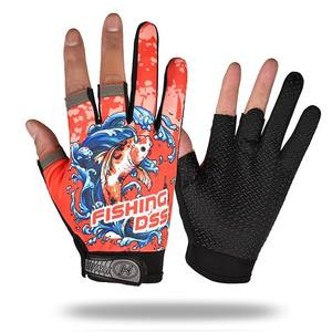 ถุงมือตกปลาฮูไวแบบครึ่งนิ้ว ระบายอากาศได้ดี กันลื่น สำหรับตกปลาทะเล ใช้ได้ทั้งชายและหญิง ผลิตจากโพลีเอสเตอร์ 1 คู่ - Product Image 1