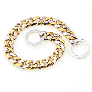 Collar de cadena de perro de eslabones cubanos para cachorros y perros fuertes y pesados con martingala - Product Image 4