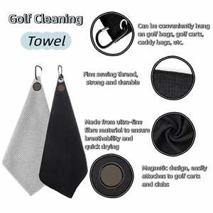 Personalized Design Embroidered Printing Magnetic Golf <b>Towel</b> Super Absorbent <b>Microfiber</b> <b>Towel</b> Waffle Golf <b>Towel</b> with logo Custom - Product Image 4