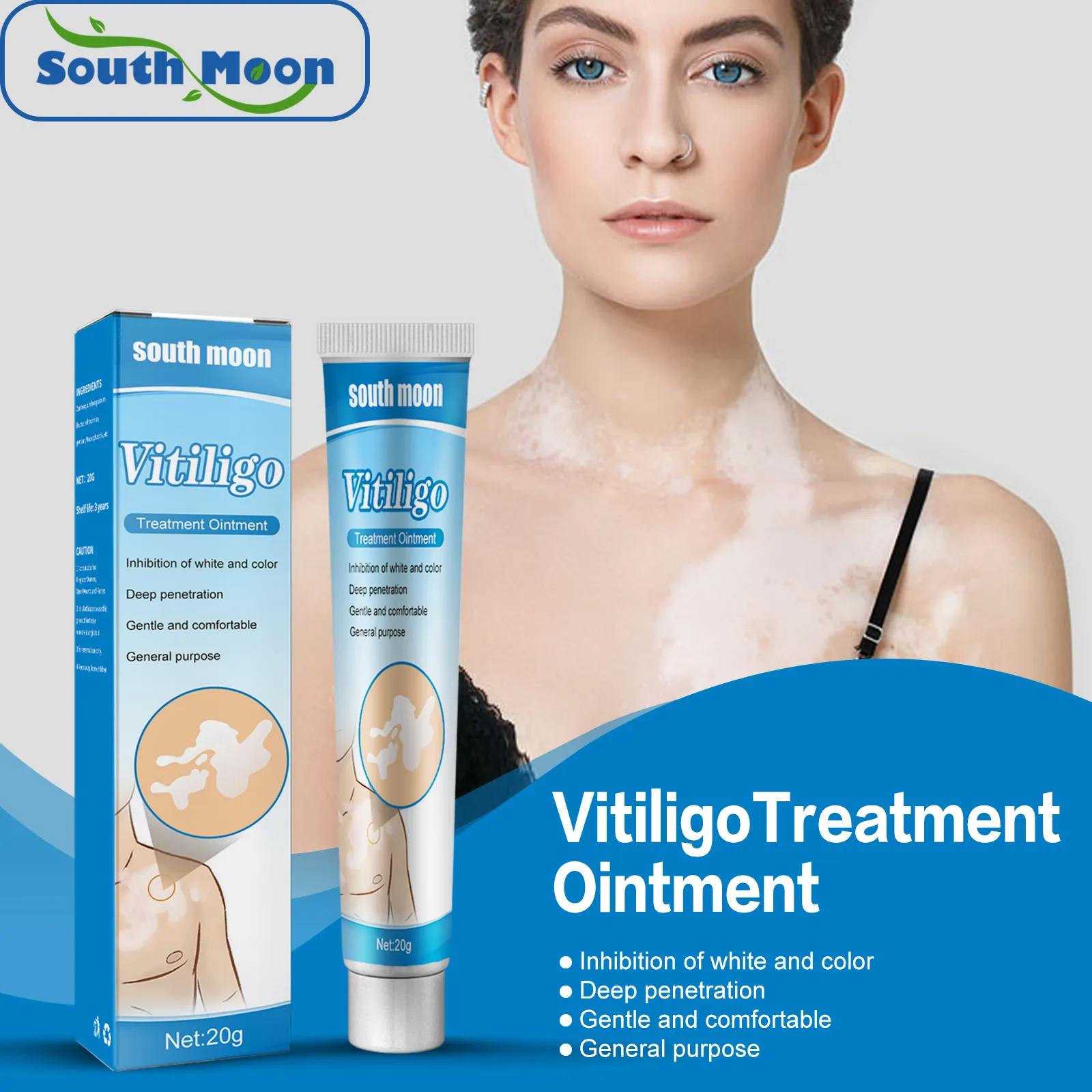Zuidmaan Vitiligo Behandeling Zalf Zelfs Huidskleur En Verlichte Lichaamsvlekken Lichaamsverzorging Vervagen Vlek