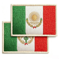 2 Écussons Brodés Drapeau Mexique Durables, Forme Rectangulaire, avec Crochet de Fixation, pour Vêtements et Appliques DIY