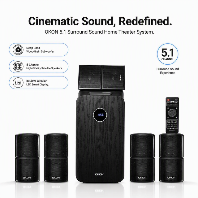Factory Wholesale OEM Home Theater System Active Subwoofer Speakers Remote Control for TV KTV Living Room Hotel Audio