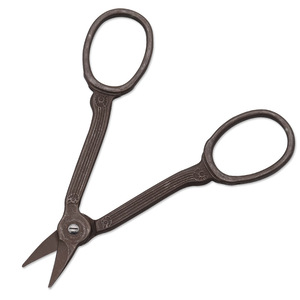 Tea-Plated Titanium Thread Retaining Scissors Oval Shape Stainless Steel For Cross Stitch Embroidery Home Use - Product Image 2