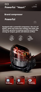 Humidor à cigares de petite taille 96l avec serrure et lumière, plateau en cèdre pour 200 cigares - Product Image 3