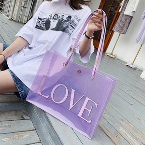 Casual Waterproof Clear PVC Plastic Jelly Tote Beach Bag Shopping Bags Wholesale