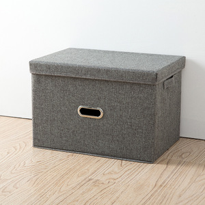 Clothing Organizer Storage Box Rectangle Gray Solid Color With Lid For Wardrobe Closet Bedroom Organization - Product Image 4