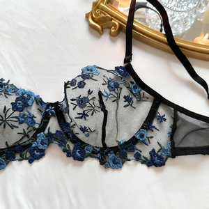 Conjunto de Lencería Sexy con Logotipo Personalizado, Bordado Floral, Tela Jersey, Traje de Lencería para Mujer, Pijama, Tanga, Conjunto de Lencería Sensual - Product Image 4