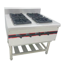 Kompor Gas pembakar 4 tungku, peralatan berat dapur komersial, pembakar meja besar
