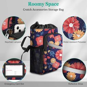 Muestra gratuita de organizador de almacenamiento resistente al agua, bolsa para accesorios de muletas con portavasos y bolsa con cremallera para muletas - Product Image 3