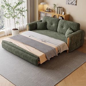 Multifunctional Sofa Bed With Folding Design Stone Slab <b>Coffee</b> <b>Table</b> Extendable Chenille Fabric For Small Living Rooms - Product Image 3