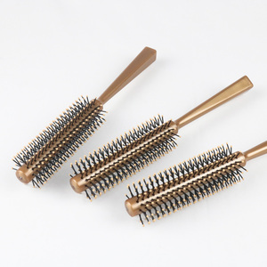 Mini <span class=keywords><strong>brosse</strong></span> démêlante à poils naturels avec manche en céramique pour cheveux raides et bouclés, peigne roulant pour cheveux fins, <span class=keywords><strong>barbe</strong></span> et séchage à la bougie pour hommes - Product Image 6