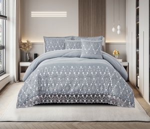 Phong Cách Hiện Đại Baroque Sang Trọng 3-Mảnh Nhung Bộ Đồ Giường Đặt Phong Cách Mới Ren Thêu Comforter 1 Duvet 2 Vỏ Gối Dệt - Product Image 2