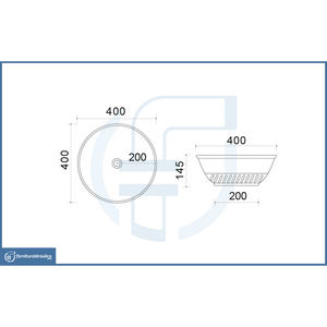 Lavabo de encimera Concrete Grey Slim 04 400x145mm - Product Image 2