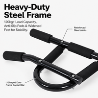 Barre horizontale multifonctionnelle Powermax sans perçage en mousse/EVA/fer, barres parallèles simples pour entraînement de force en intérieur