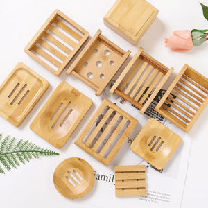 Naturel À La Main En Bambou En <span class=keywords><strong>Bois</strong></span> Porte-Savon accessoires de Salle De Bains en céramique savon plats avec base de bambou de bain porte-savon - Product Image 4