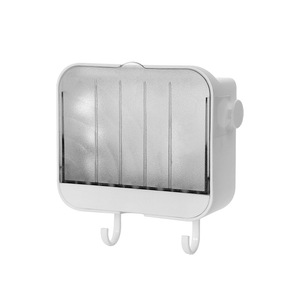 Soap Dish Wall Mount Double Layer With Lid Drainage For Bathroom Dormitory Minimalist Design PP Material - Product Image 5