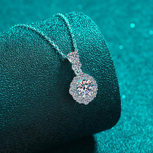 Fashion Round Full Diamond Moissanite <b>Pendant</b> S925 <b>Sterling</b> <b>Silver</b> <b>Necklace</b> Female - Product Image 5