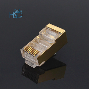 100 Cái/túi Giá Tốt Nhất Nhà Máy Mạng CAT5e CAT6 Che Chắn FTP RJ45 Ethernet 8P8C Nam Vàng Shell Nối Modular Cắm - Product Image 2