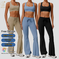 Femmes entraînement sport costume taille haute Gym Fitness respirant jupe Yoga veste ample jambe large pantalon entraînement exercice Yoga ensembles