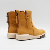 Bottes d'été vintage pour femmes en cuir véritable, rehaussantes, tendance, avec semelle extérieure en caoutchouc et design léger