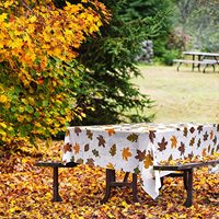 4 paquets de nappes de table rectangulaires jetables en plastique coloré à thème feuilles d'automne pour Thanksgiving