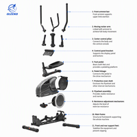 Elliptique de fitness professionnel robuste pour usage commercial et domestique, capacité 135 kg, idéal pour les studios de fitness