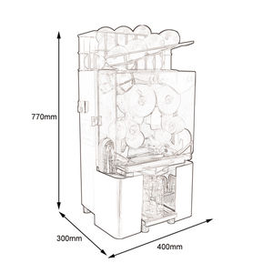 Exprimidor de Naranjas Comercial Profesional NS2000E-2, Alto Rendimiento de Jugo, Alto Flujo, Equipo para Bares y Restaurantes - Product Image 6