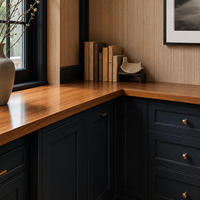 Système de meubles intégrés pour bureau à domicile sur mesure, bibliothèque intégrée, étagère murale avec comptoir en bois