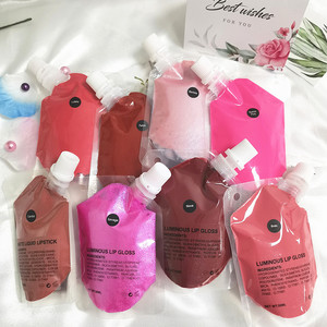 Best-seller 50ml en vrac Base de brillant à lèvres <span class=keywords><strong>Nude</strong></span> Sac plastique Vegan Brillant Imperméable Sans Logo Rouge à lèvres liquide pour la vie quotidienne - Product Image 1