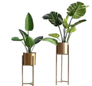 Macetas Blumentöpfe in Bulk Wohnzimmer Stilvolle Gartenarbeit Bronze Mini Metall Hersteller Günstige Hot Sale Indoor Sommer Modern