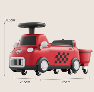Voiture à roulettes 4 roues pour enfants <span class=keywords><strong>de</strong></span> 1 à 3 ans, jouet à pousser avec remorque <span class=keywords><strong>de</strong></span> rangement amovible - Product Image 5