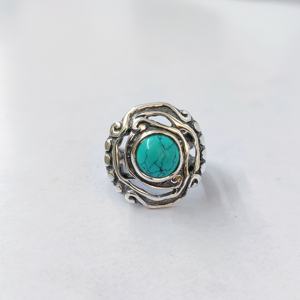Bague en turquoise, argent sterling 925, bague en pierre précieuse, turquoise, collection artisanale, bagues fines, bijoux en argent, prix de gros - Product Image 6