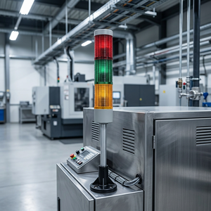 Tour de signalisation lumineuse LED de type flash avec plaque de fixation 50 mm, alarme sonore, certifiée CE, multi-tension (12V/24V/110V/220V), multi-couleurs - Product Image 3