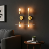 Lampe murale LED créative en fer forgé, base E26, finition dorée, design moderne pour salon, cuisine, escalier, montage mural, 3500K