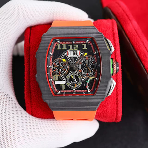 Luxury Carbon Fiber RM65-01 <b>Automatic</b> Self-Winding <b>Chronograph</b> Tonneau Mechanical Watch Rubber New High Quality Designer - Product Image 1