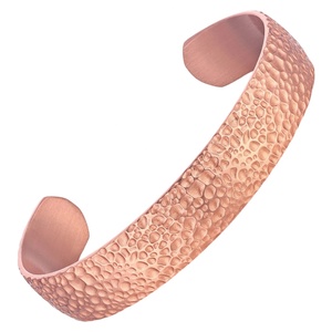 Vintage Adjustable 99.99% Pure <b>Copper</b> Cuff <b>Bracelets</b> Geometric Hammer Design Fashionable Arthritis Pain Relief Unisex Accessory - Product Image 1