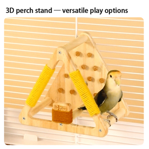 Yee Parrot Stand Perch Juguete de Madera <span class=keywords><strong>para</strong></span> Masticar y Afilar Garras y Picos <span class=keywords><strong>para</strong></span> Cacatúas, Agapornis, Periquitos, Conures y Suministros <span class=keywords><strong>para</strong></span> Jaulas de Aves - Product Image 4
