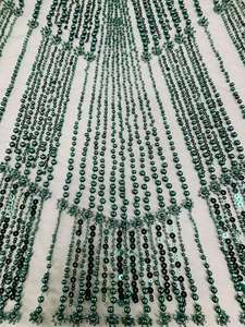 장미 무늬 3D 꽃 스팽글 레이스 원단 핑크 웨딩 드레스 스팽글 고급 튤 신부 비즈 레이스 원단 - Product Image 3