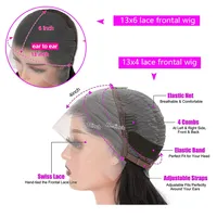 Perruque de Cheveux Naturels Naturels avec Frontal en Dentelle, Perruque Courte et Bouclée, 200% HD 13X4, 4x4, 4x4, pour Femme