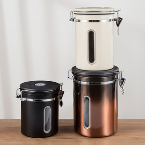 Recipientes Herméticos para Almacenamiento de Alimentos Kingze, Tarro de <span class=keywords><strong>Acero</strong></span> Inoxidable con Sellado al Vacío para Té, Café y Azúcar, 1.5L 1.8L 2.8L, Recipiente para Café - Product Image 2