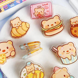 Acrylic Clips <b>Cute</b> Butter <b>Bear</b> Note Clips Multi Purpose Document Paper Note Stand Holder Student Stationery Office Supply - Product Image 1