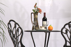 Migliore vendita 3 pezzi resistente alle intemperie Set Patio portatile esterno in fusione di alluminio <span class=keywords><strong>mobili</strong></span> <span class=keywords><strong>da</strong></span> <span class=keywords><strong>giardino</strong></span> per 2 persone uso interno - Product Image 4