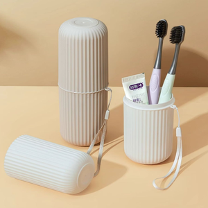 Support multifonctionnel pour dentifrice, gobelet en plastique pour rince-bouche, boîte de rangement pour brosse à dents, étui de voyage pour la salle de bain. - Product Image 6