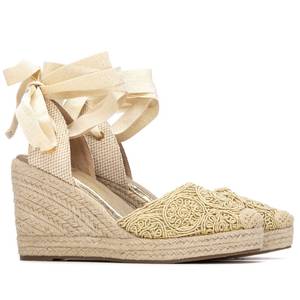 Espadrilles pour femmes Xti 145347, sandales compensées dorées, talon de 9 cm, taille 37 - Product Image 4