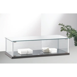 Vitrina Moderna de Mostrador de 120 cm de Ancho, Vidrio Templado, Marco de Aluminio Gris Claro, Puertas con Cerradura - Product Image 1