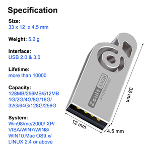 Regalo de promoción Pendrive 4G 8GB 16GB 32GB 64GB Metal U Disco Duro 2,0 USB Key Thumb Drive USB <span class=keywords><strong>Flash</strong></span> Drives 128GB - Product Image 6