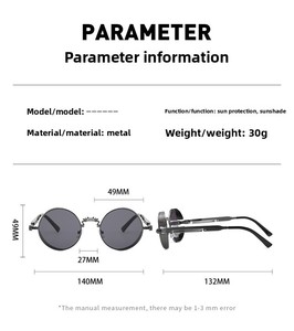 Customizable Hollow Out Temple Dragon <strong>Phoenix</strong> Retro Round Frame Lightweight Metal Punk Sunglasses for <strong>Men</strong> Women Steampunk - Product Image 6