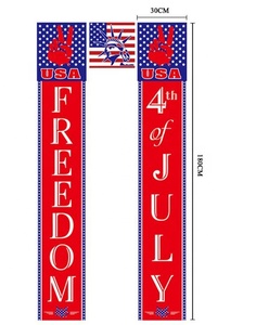 Cartel colgante para decoración interior, cortina del Día de la Independencia Americana, pancarta de la bandera del 4 de julio, porche patriótico, nuevo - Product Image 1