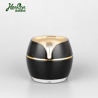 Ensemble de pots et flacons vides en plastique acrylique noir élégant et luxueux de 5g, 10g, 15g, 30g, 50g, 30ml, 50ml, 100ml pour crème contour des yeux et lotion cosmétique